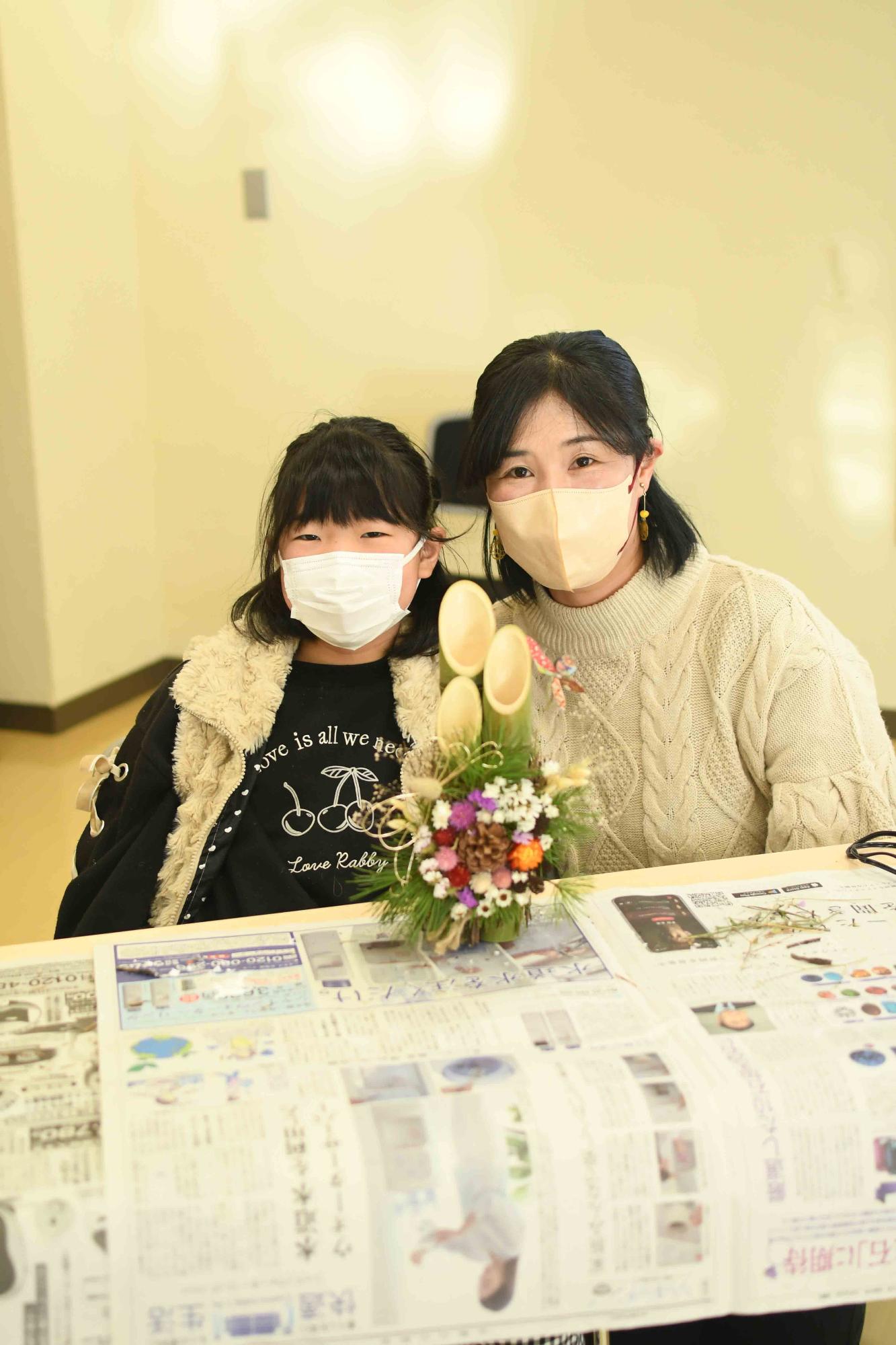 20221211親子でおしゃれなミニ門松作り
