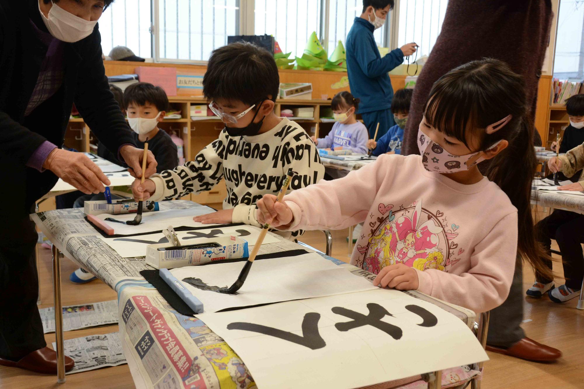 20221222敷島保育園書道教室