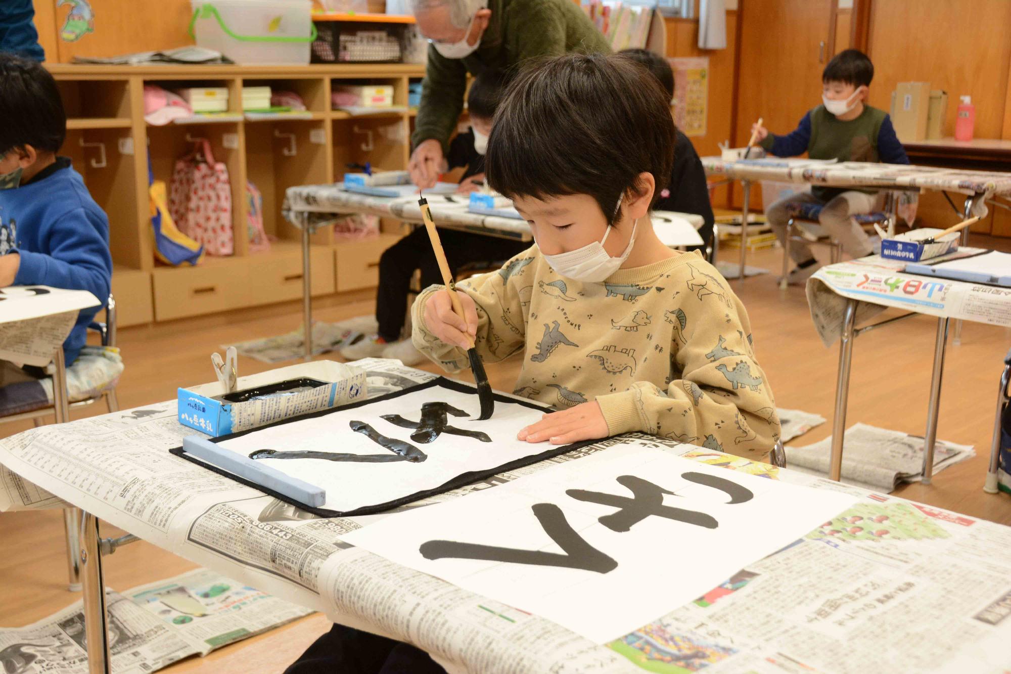 20221222敷島保育園書道教室