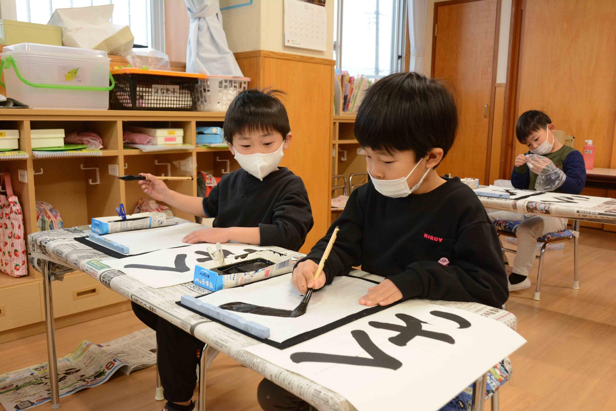 20221222敷島保育園書道教室