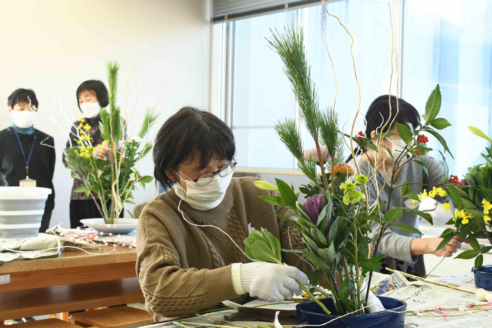 20221225新年を彩る華道教室