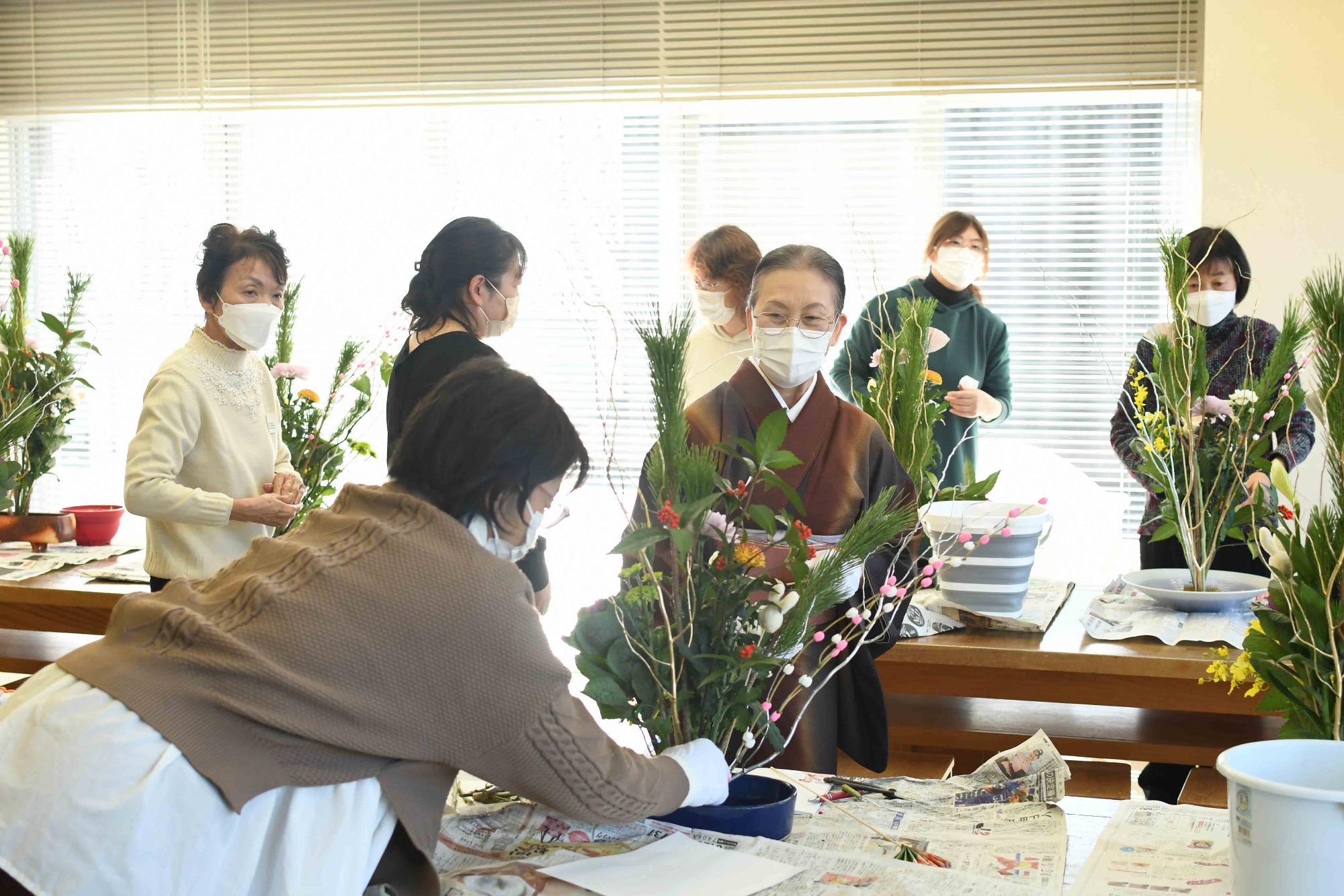 20221225新年を彩る華道教室