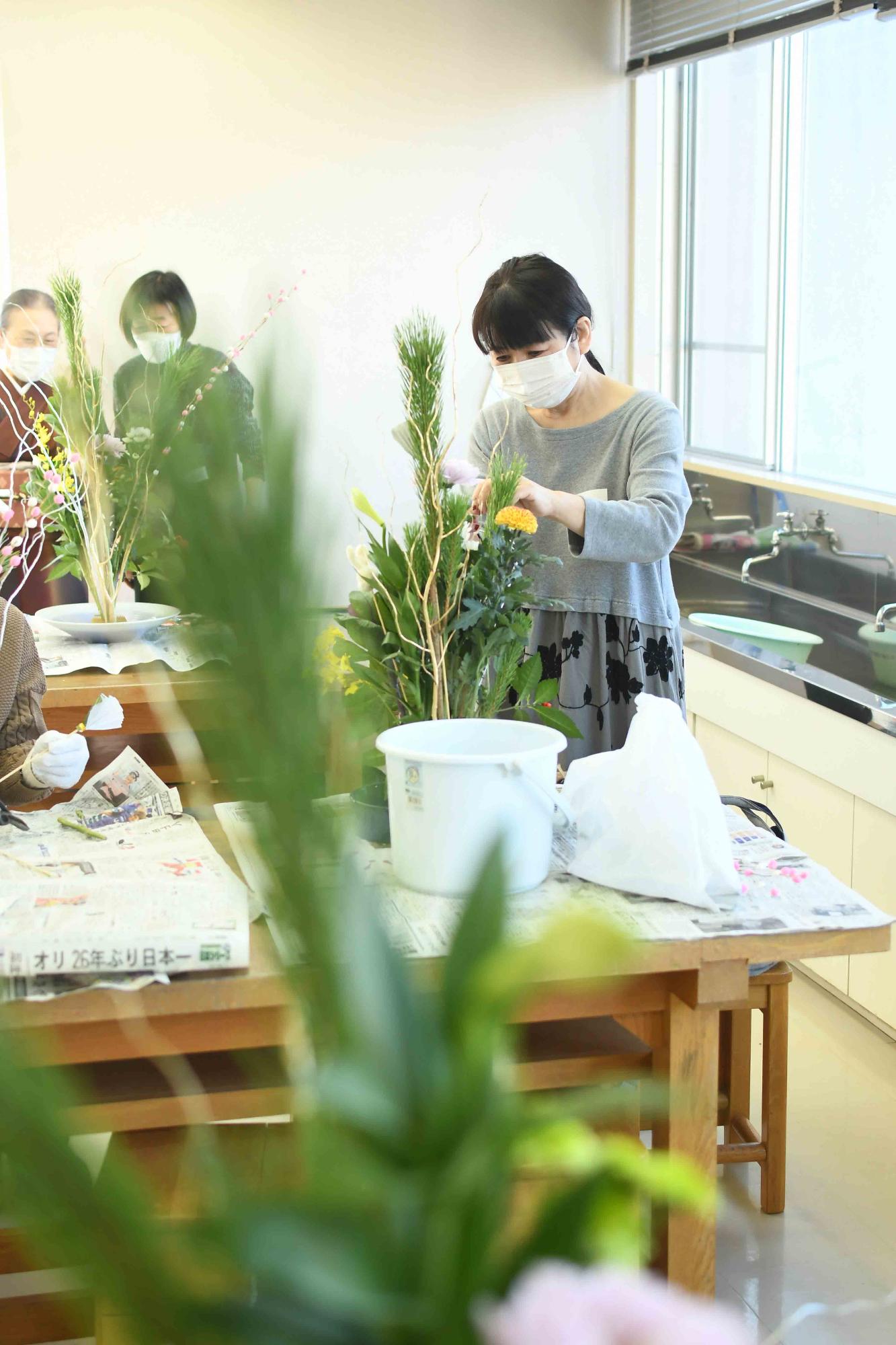 20221225新年を彩る華道教室