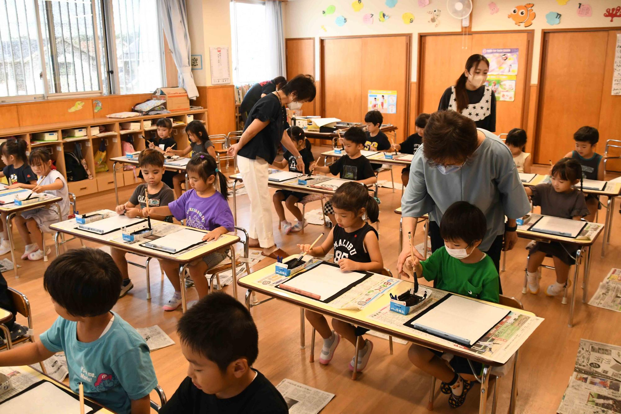 20230829敷島保育園書道教室