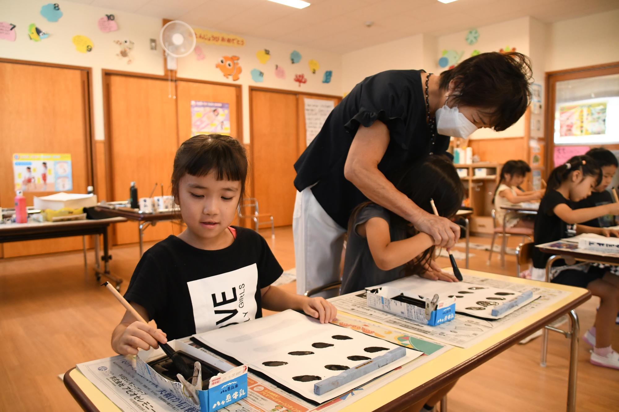 20230829敷島保育園書道教室