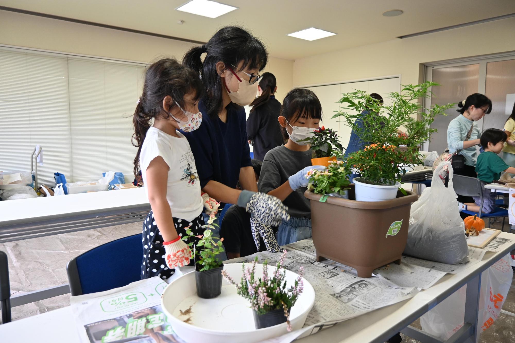 親子ふれ愛寄せ植え教室7331