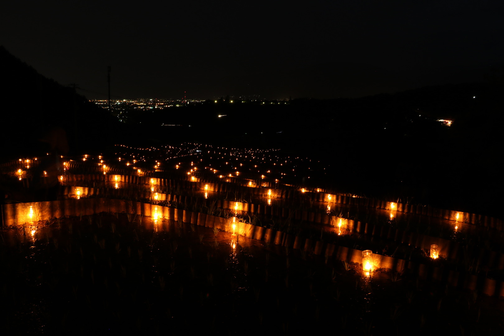 棚田の夜景の写真