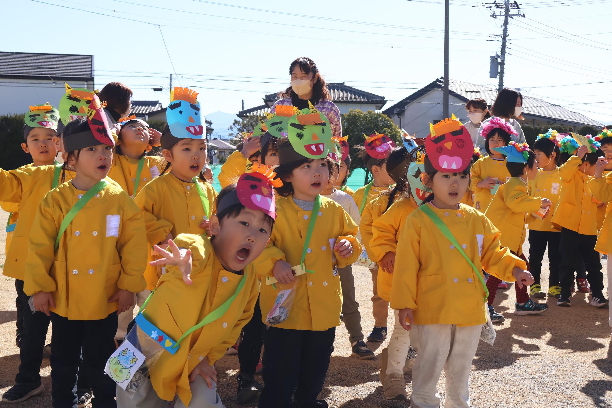 竜王中央保育園 節分豆まき