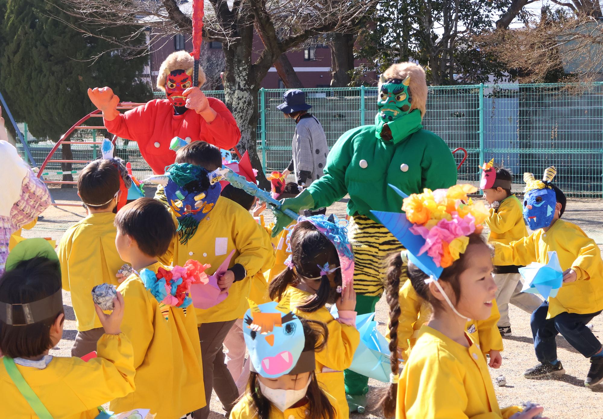 竜王中央保育園 節分豆まき