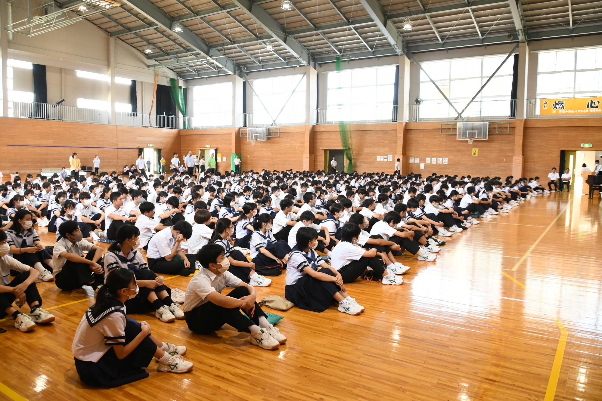 20230824双葉中学校で2学期始業式