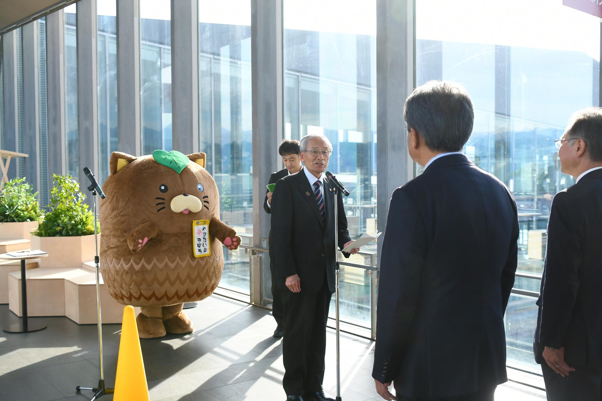 20241031AIオンデマンド交通「かいのり」および竜王駅モビリティハブお披露目式