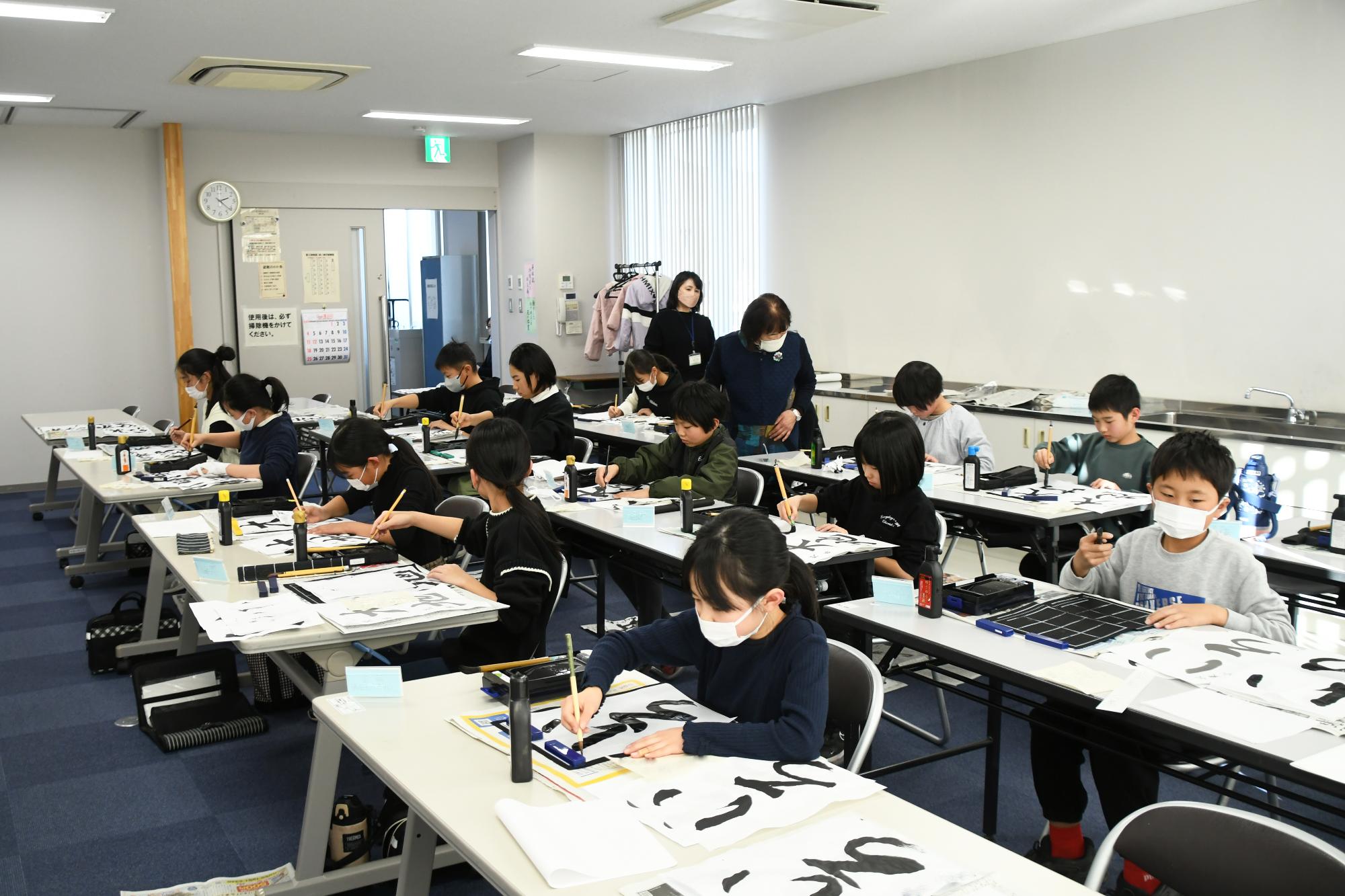 20260107竜王北部公民館子ども書き初め教室