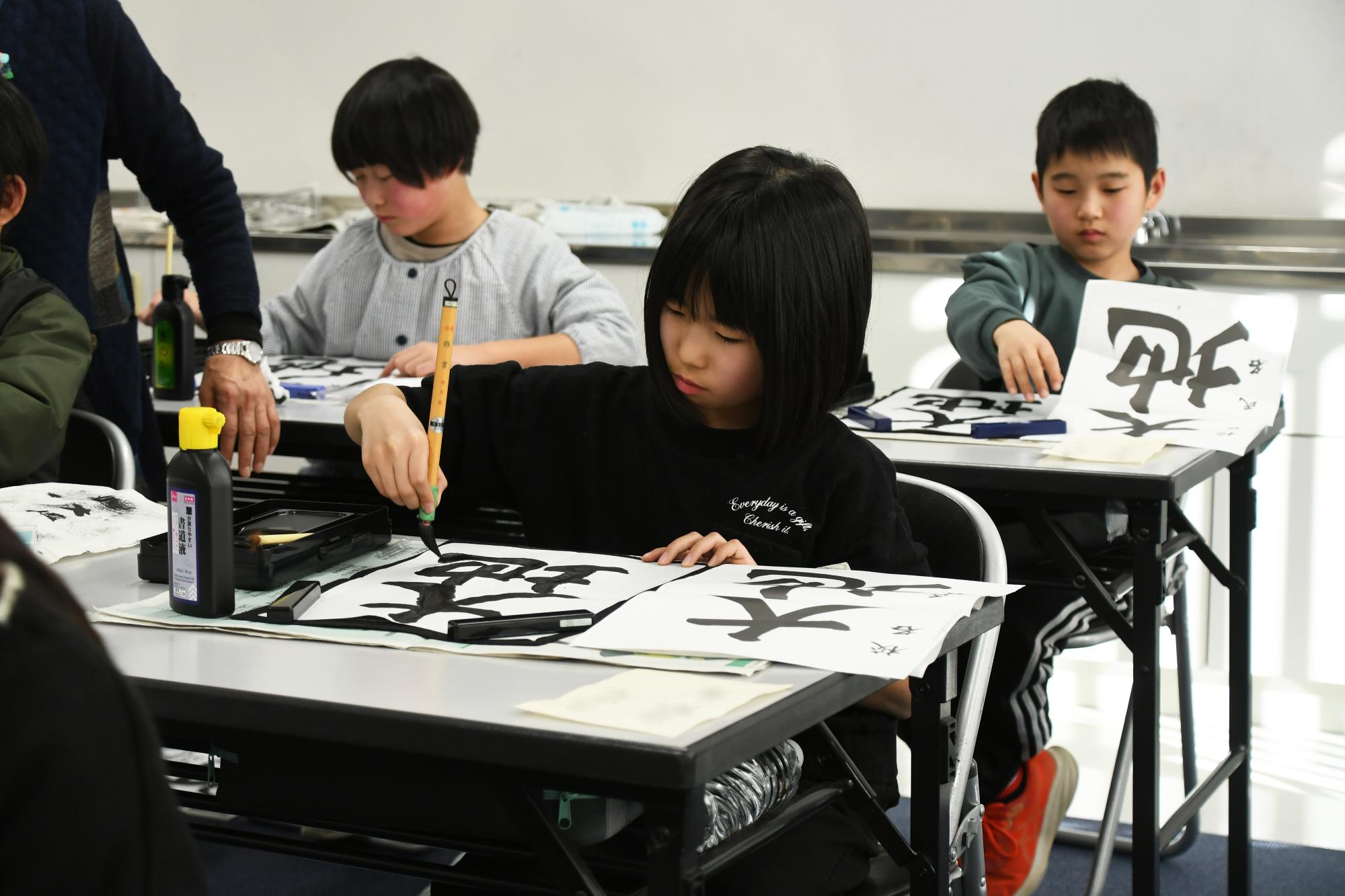 20260107竜王北部公民館子ども書き初め教室