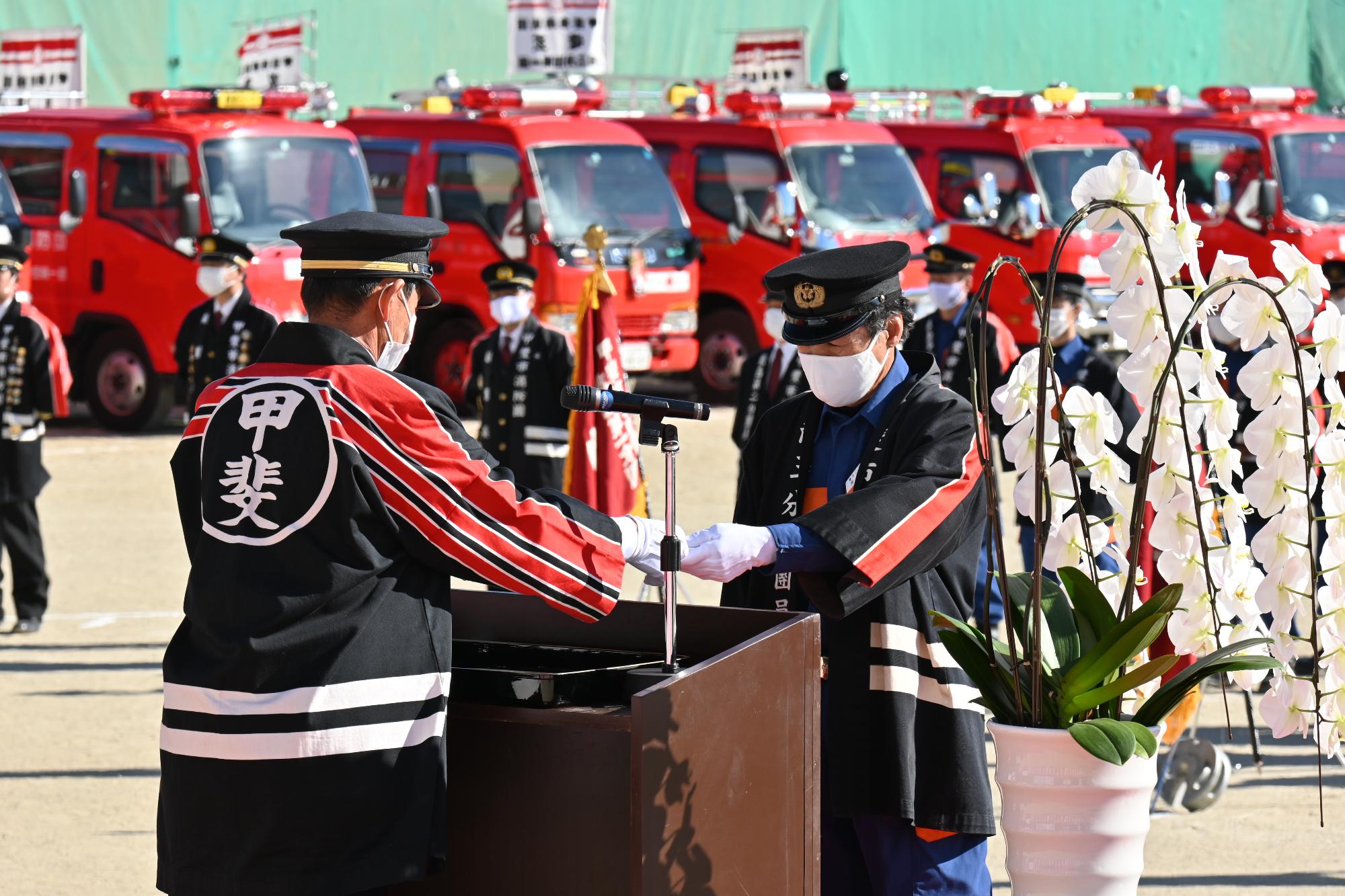 甲斐市消防団出初式