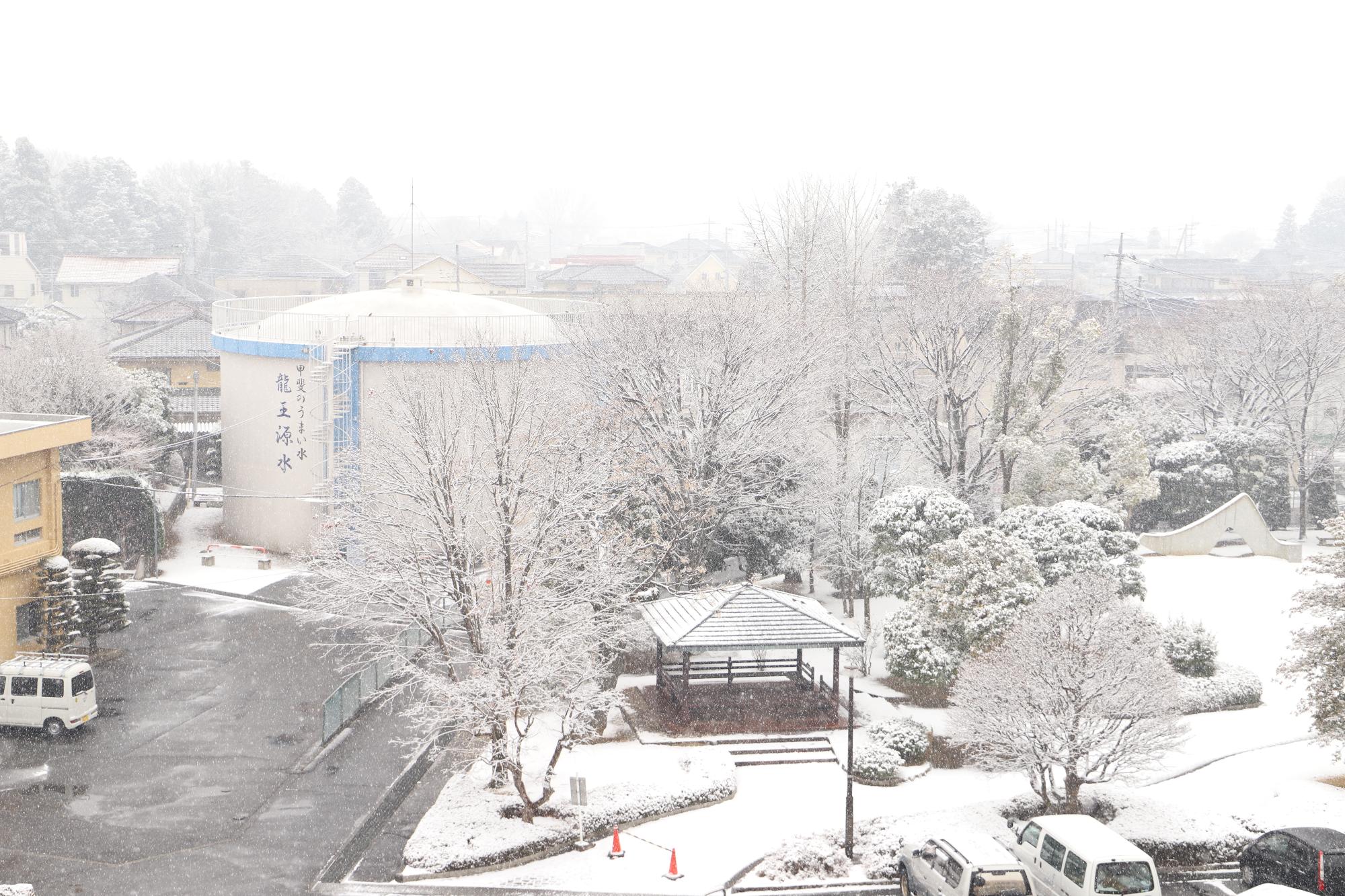 甲斐市初雪