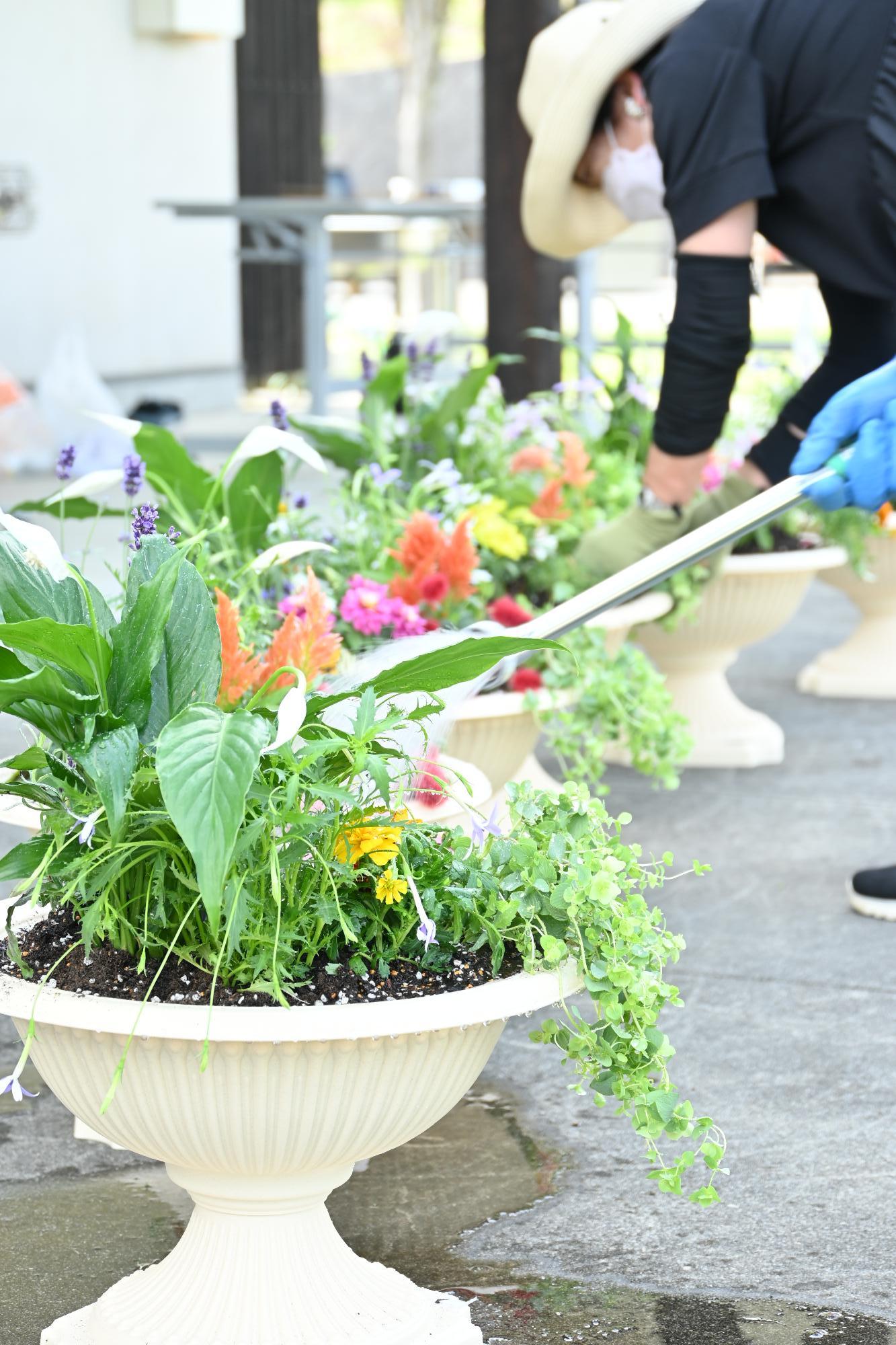 親子ふれ愛寄せ植え教室