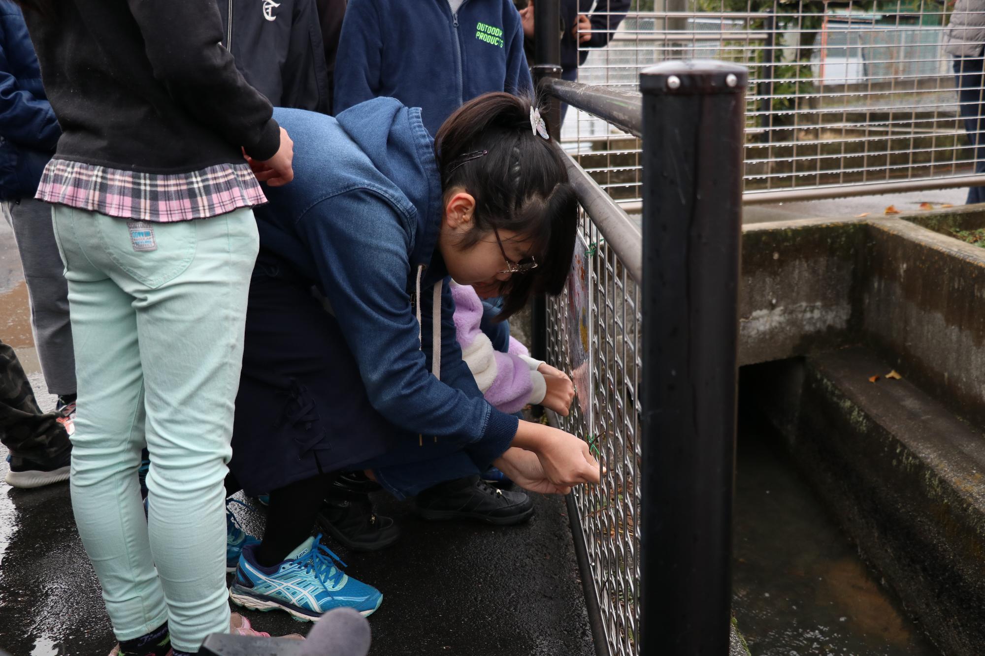 玉小5年生がポイ捨て禁止看板設置