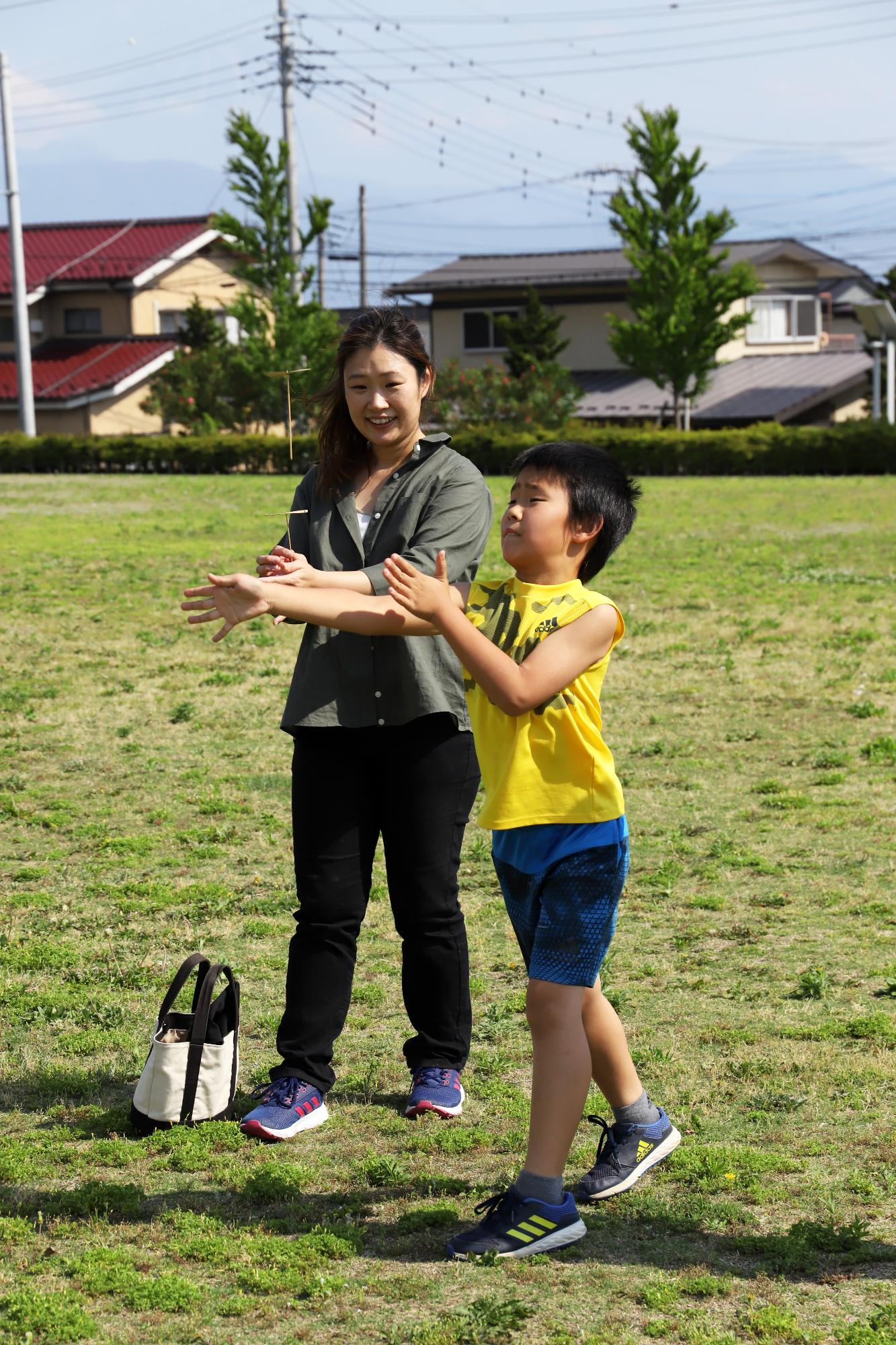 親子で飛ばしっこ