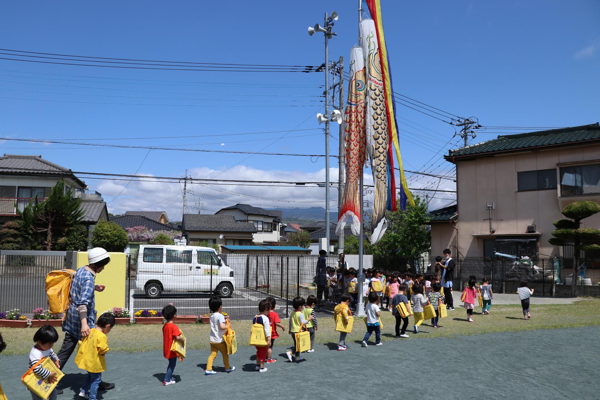 竜王北保育園避難訓練