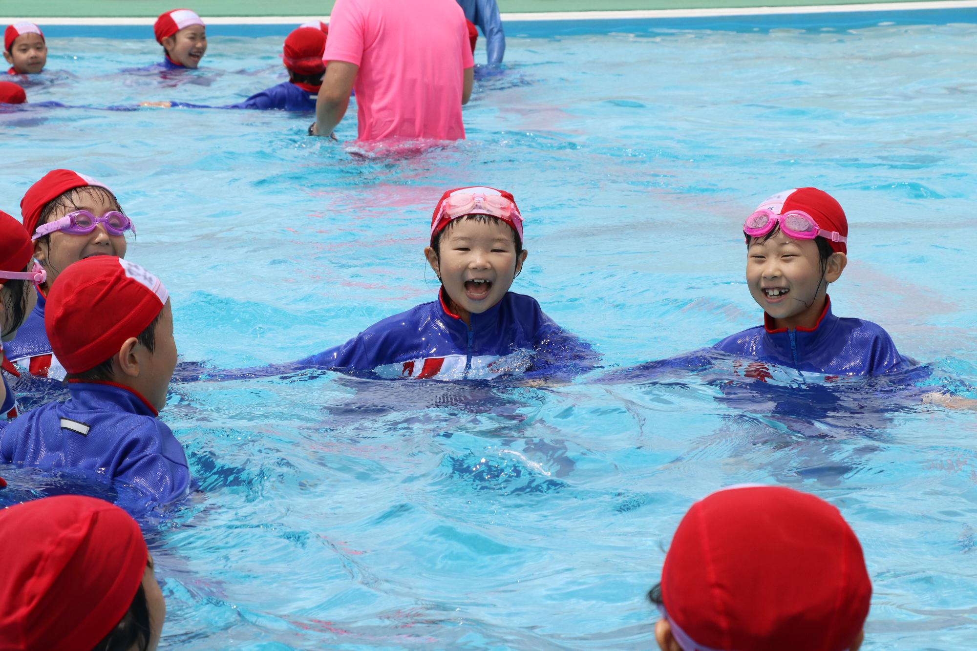 竜王西小学校 着衣水泳教室
