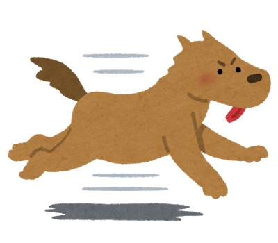 走っている犬のイラスト
