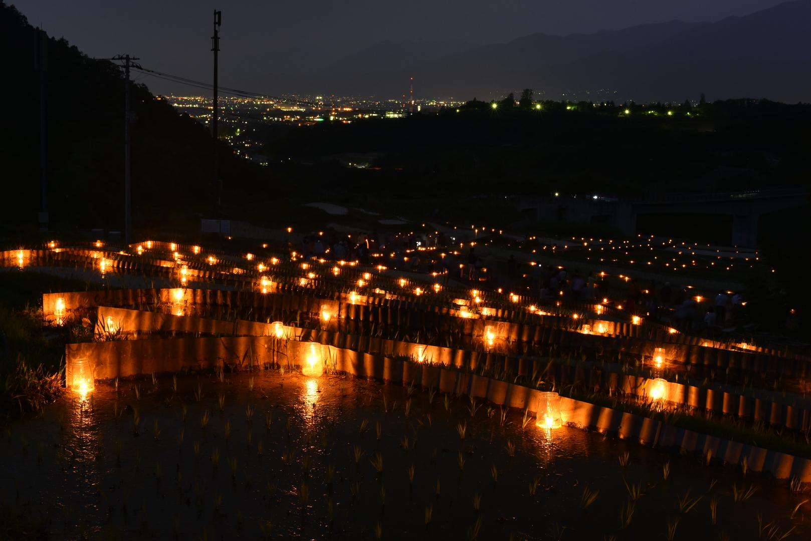 棚田ろうそく祭りの写真