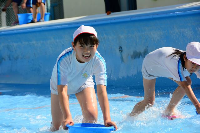 市内小学校でのプール清掃の様子の写真2