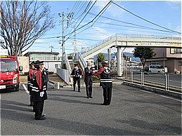 甲斐市消防団新規車両引渡し式の写真