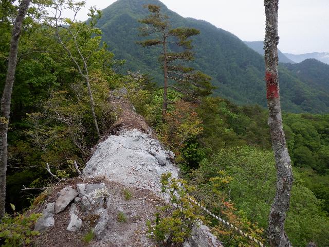 通行注意（岩場）