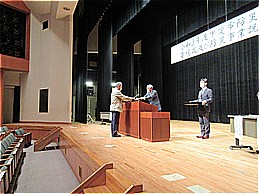 令和3年度甲斐市防災委員委嘱式及び防災事業説明会での市長の写真