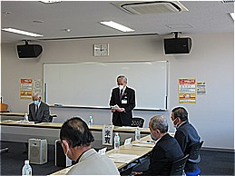 令和3年度第1回竜王土地改良区臨時理事会・監事会での市長の写真