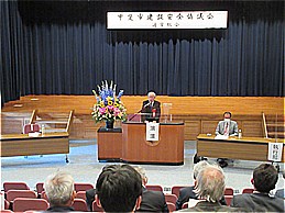 令和3年度甲斐市建設安全協議会通常総会での市長の写真