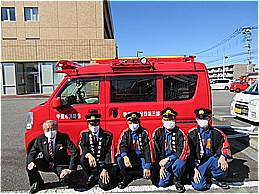 甲斐市消防団新規車両引渡し式での市長の写真