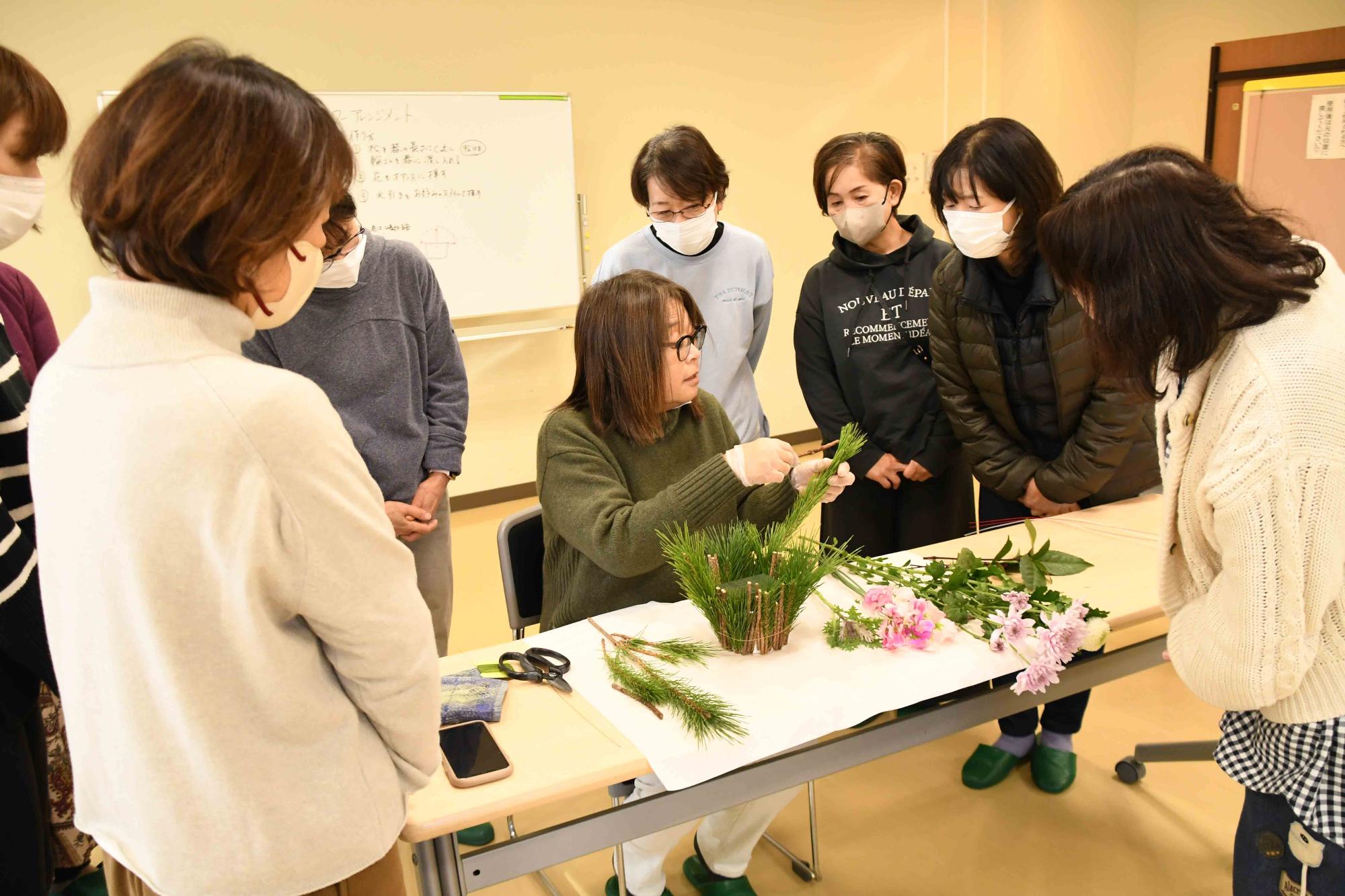 20231226フラワーアレンジメント3