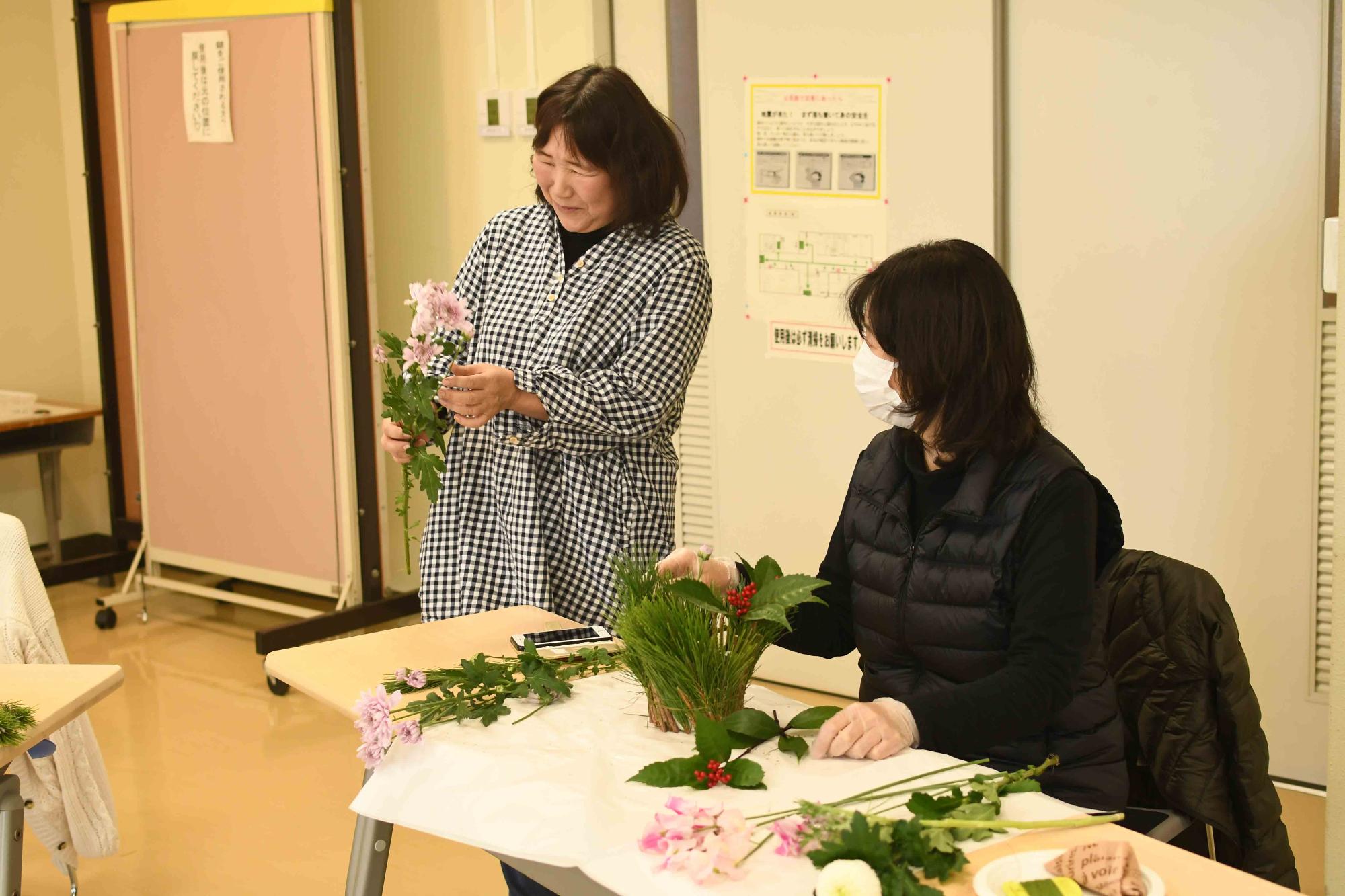 20231226フラワーアレンジメント13