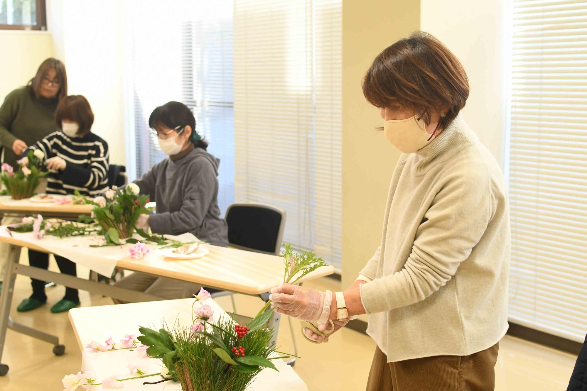 20231226フラワーアレンジメント17