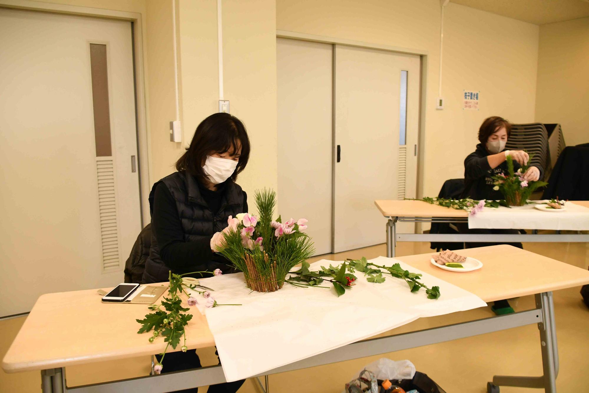 20231226フラワーアレンジメント18