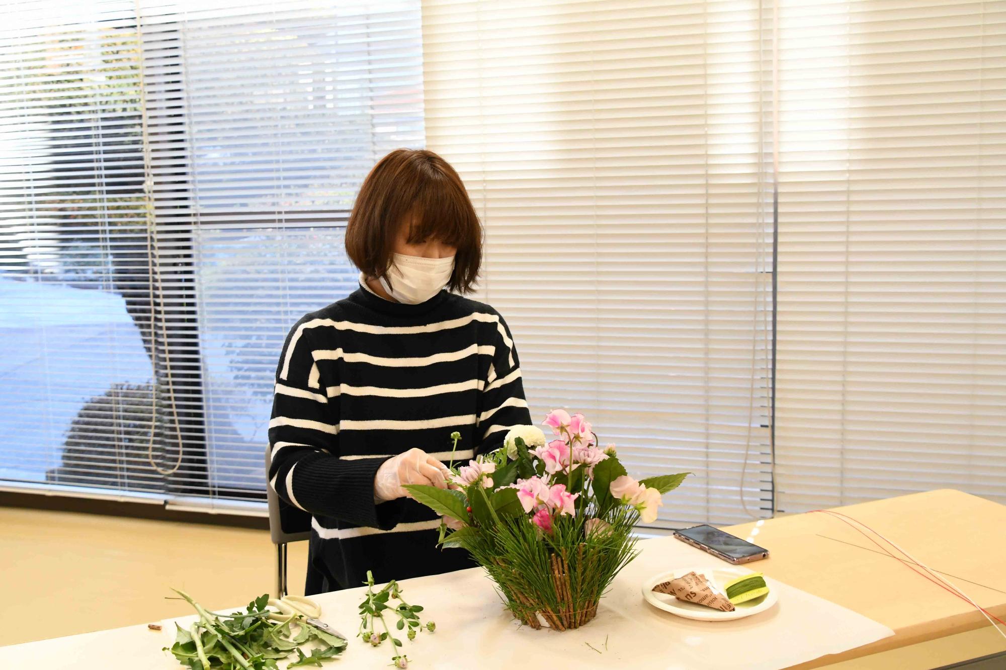 20231226フラワーアレンジメント22