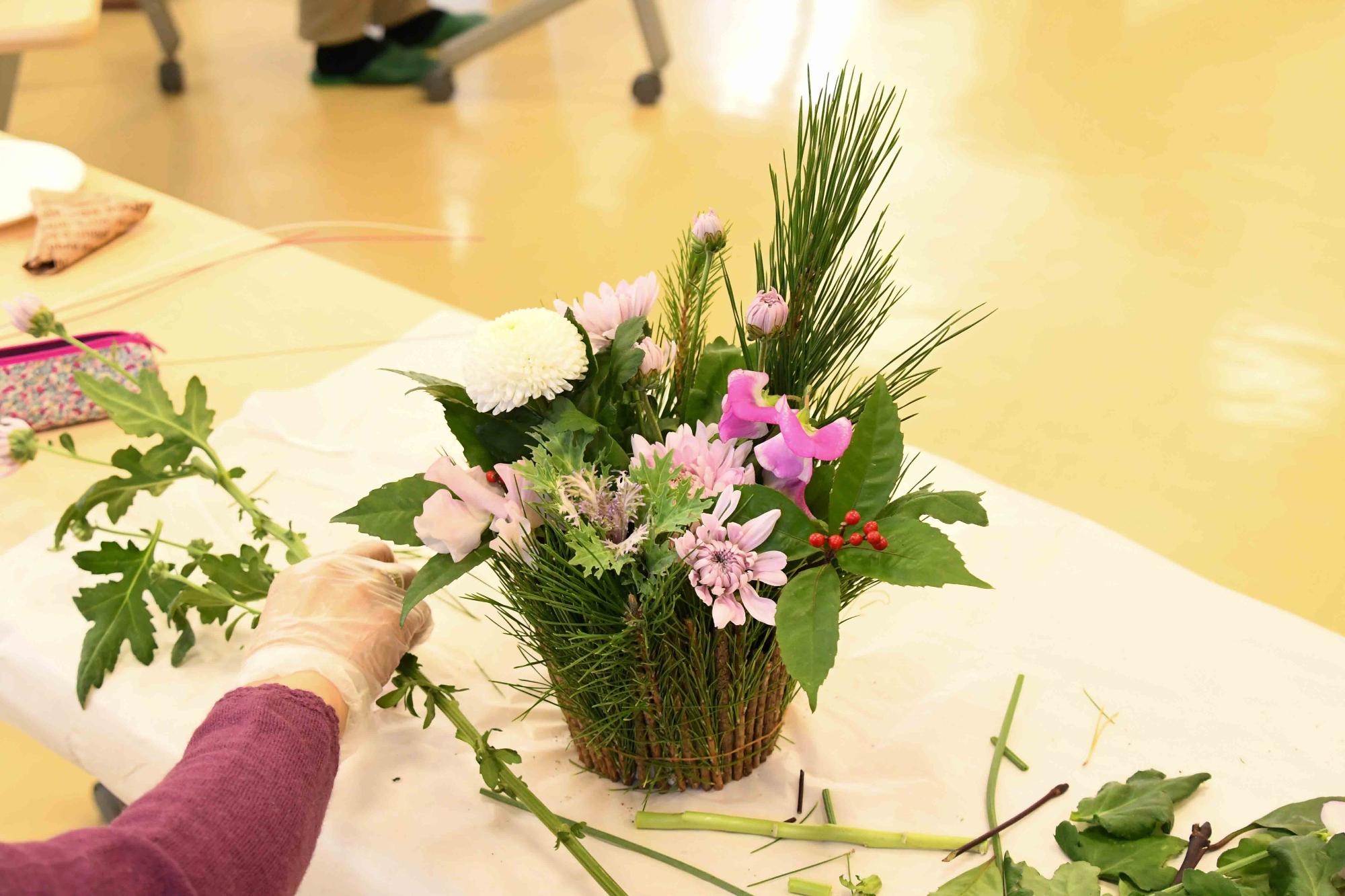 20231226フラワーアレンジメント23