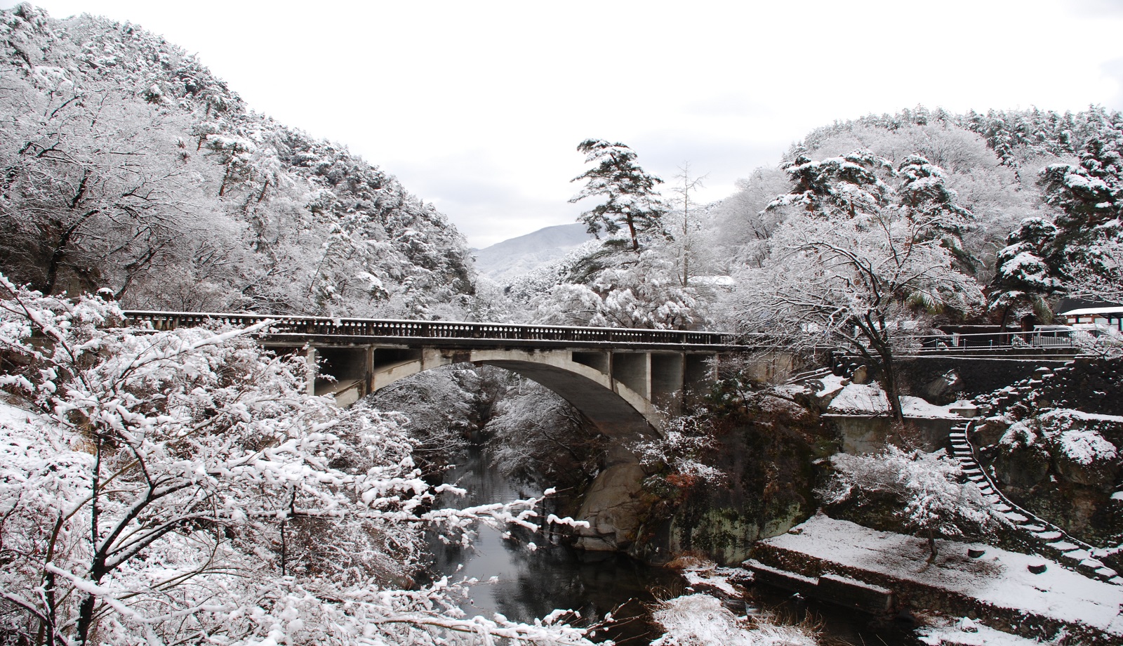 雪景色の昇仙峡