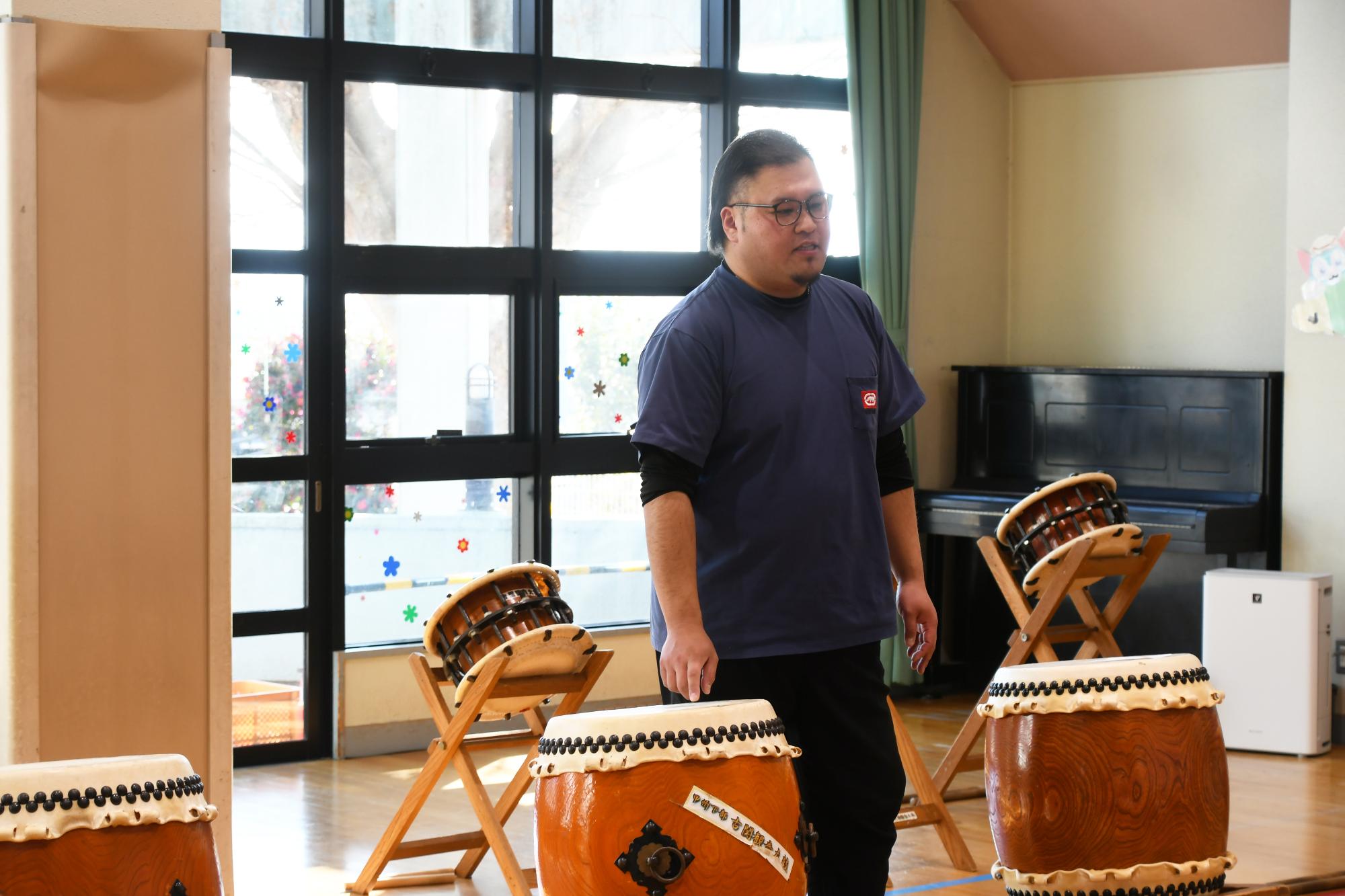 20250122竜王北児童館和太鼓体験2