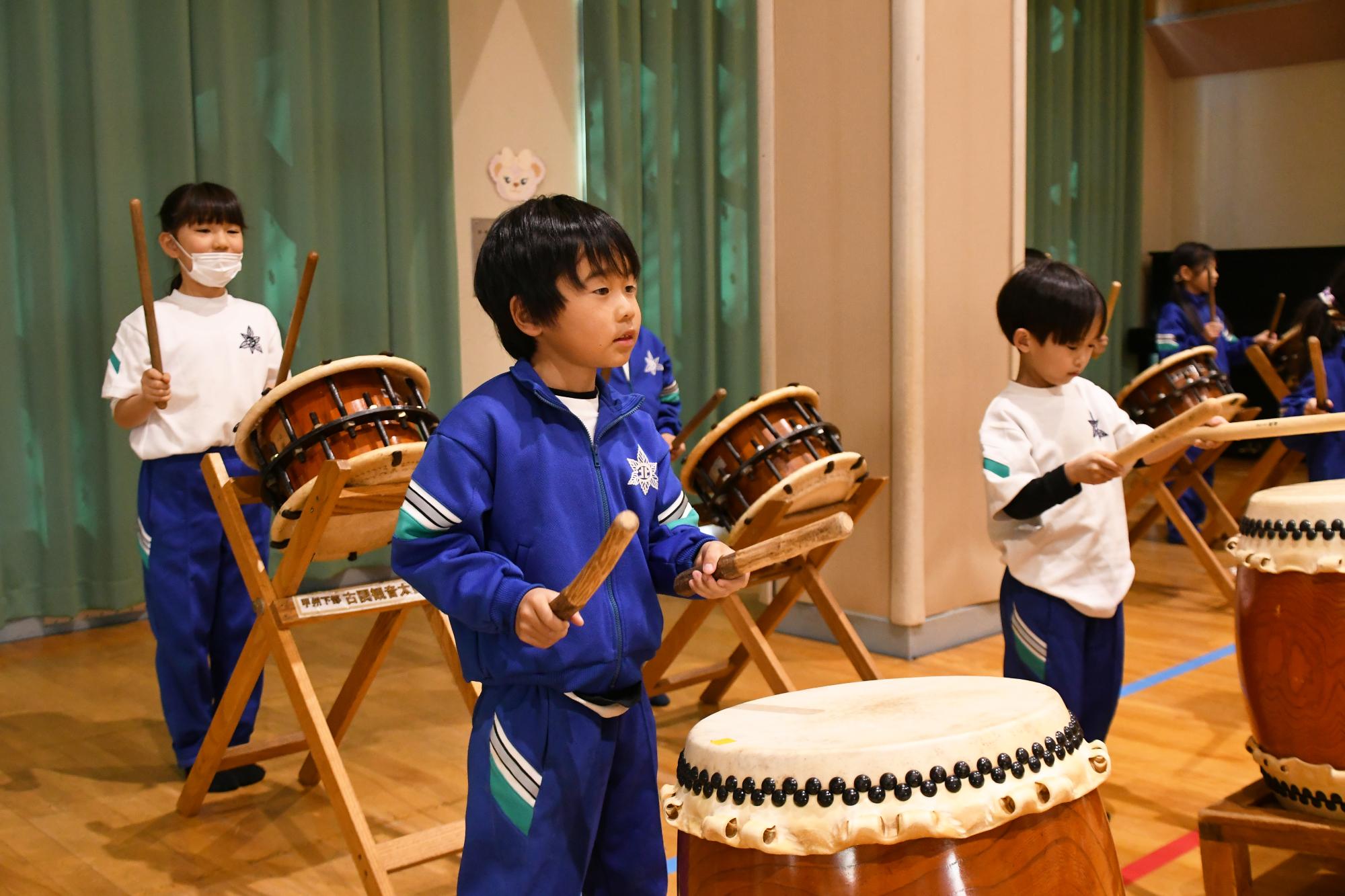 20250122竜王北児童館和太鼓体験8