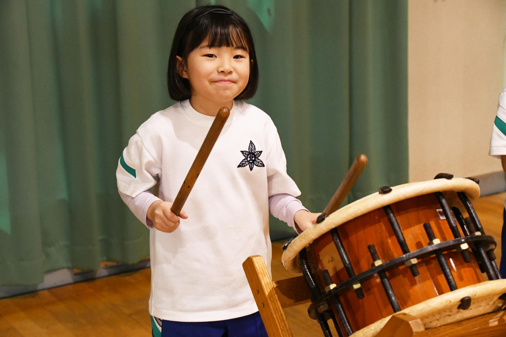 20250122竜王北児童館和太鼓体験9