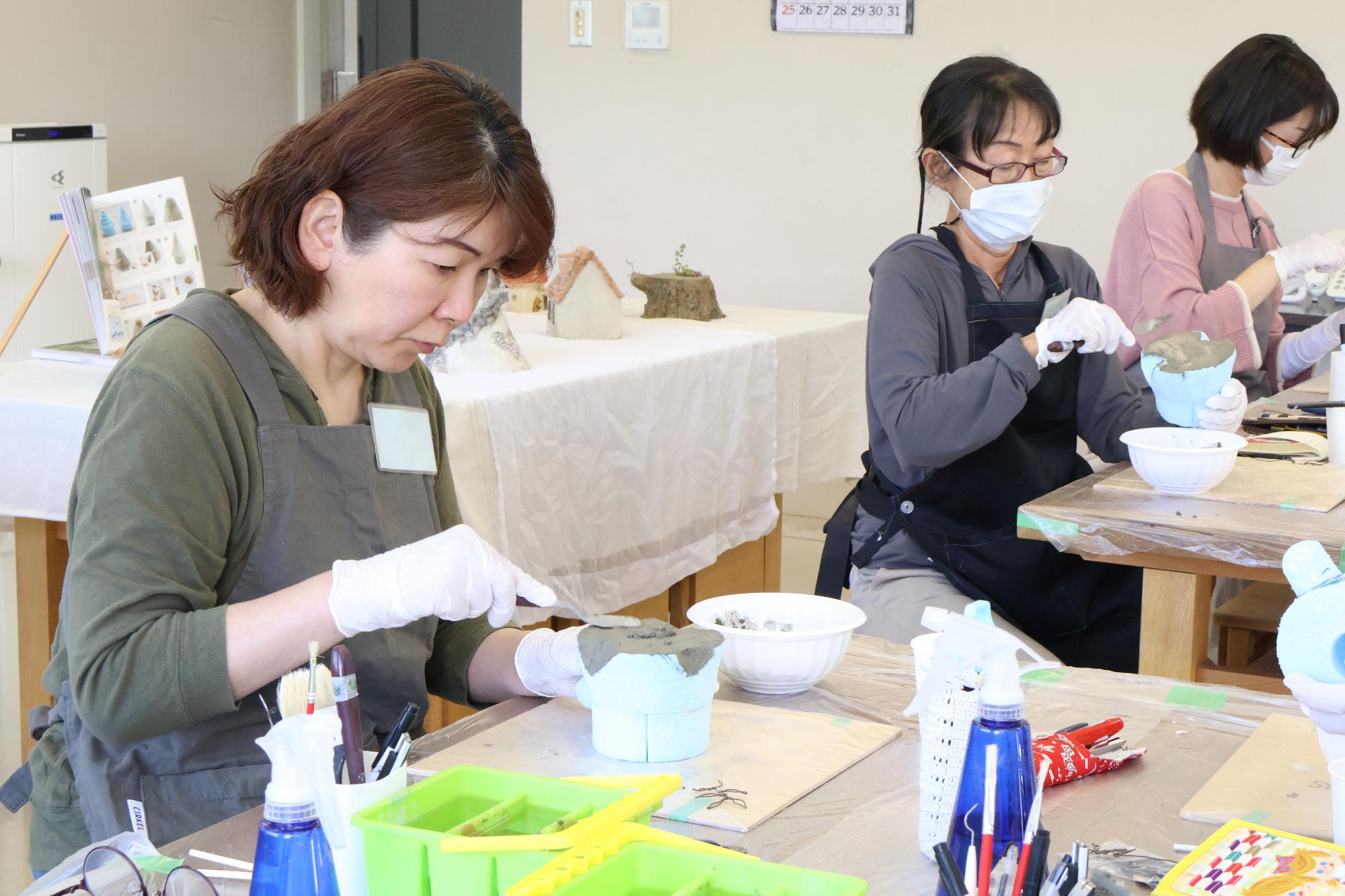 敷島公民館モルタルデコ教室3