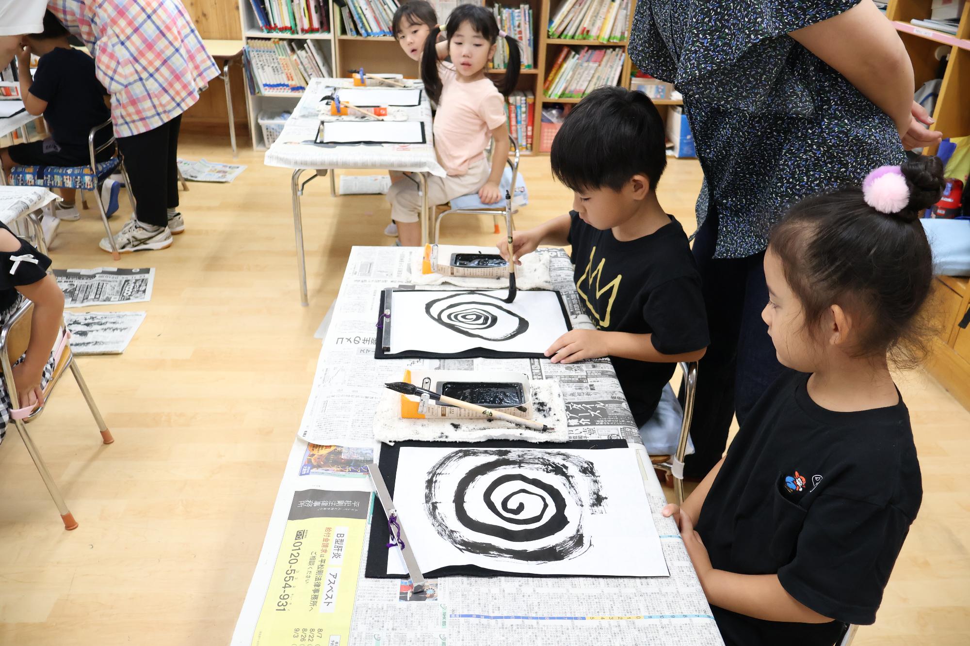 竜王東保育園 書道教室5
