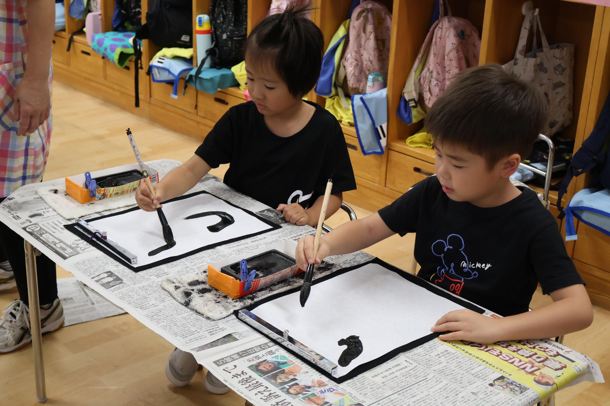 竜王東保育園 書道教室7