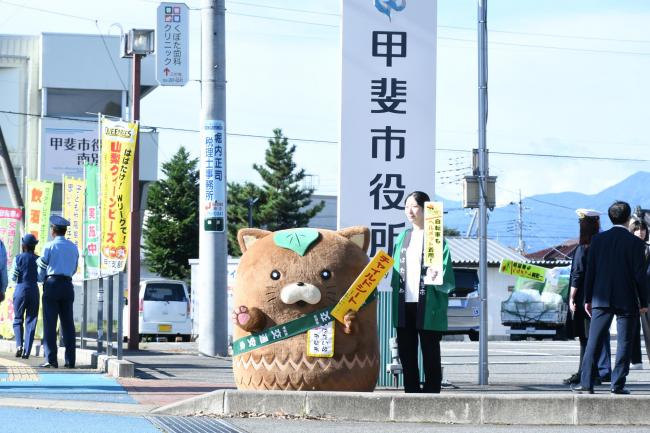 啓発運動をするやはたいぬ