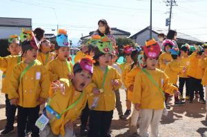 これから豆まきを行う様子