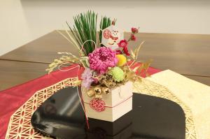 完成したお正月アレンジメントです