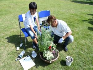 お父ちゃんと植えていきます